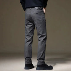 Mens Casual Cotton Pants Straight Business Work Trousers
