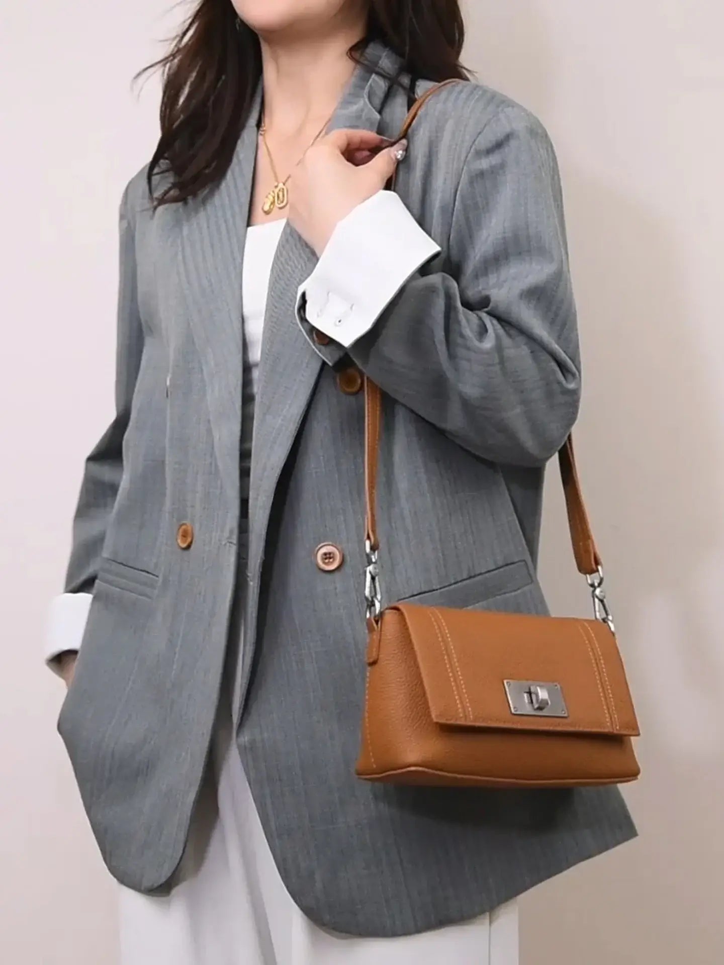 Genuine Leather Crossbody Handbag Luxury Designer Style