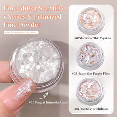 Galaxy Nail Glitter Powder Chunky Flake Stars Pearls Nail Art Decor UV Gel Polish Sparkle Dust for Nail Salon DIY Art Decoration