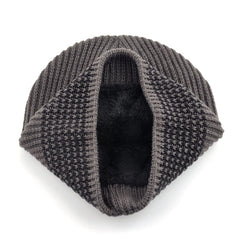 Men's Skullies Beanies Knitted Wool Hats Men Winter Knitting Thick Beanie Hat Double Layer Solid Color Velvet Warm Bonnet Cap