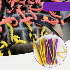 10pcs Silicone Fireworks Bars Hair Dye and Beauty Tools Curlers Bar Wild Curly Hair Maker Beauty Tools Hair Rollers