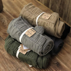 Cargo Pants Trousers for Men Casual Multi Pockets Stretchy Cuffs Thin Drawstring Elastic Waist Men Fitness Pants