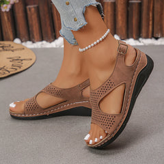 Women's Wedges Sandals 2025 New Woman Breathable Hollow Low Platform Sandals Fashion Summer Casual Female Sandals