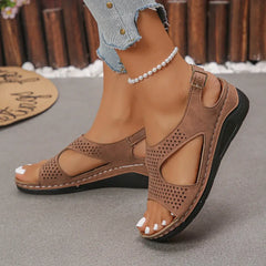 Women's Wedges Sandals 2025 New Woman Breathable Hollow Low Platform Sandals Fashion Summer Casual Female Sandals