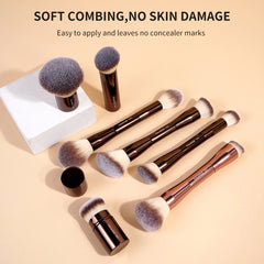 20pcs/set Pro Makeup Brushes Double Ended Foundation Concealers Blush Eye Shadows Brush for Liquid Cream Powder Blending