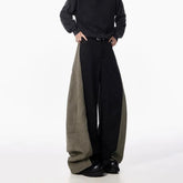 Mens Harem Pants Curved Contrast Color Casual Pants Streetwear Youth Personality Versatile Trendy Wide Leg Pants Men's Wear