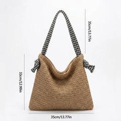Women Crossbody Bags Square Woven Handbag Casual Summer Beach Shoulder Bag Travel Vacation Gift for Ladies