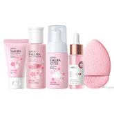 Sakura Skin Care Kit Hydrating Moisturizing Skin Care with Cleansing Pore Treatment and Sunscreen Cosmetic Skincare Korean