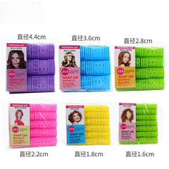 6 Size Women Hair Rollers Self Grip No Heat Hair Curlers Heatless Hair Volume Curlers Self-adhesive Hook & Loop DIY Styling Tool