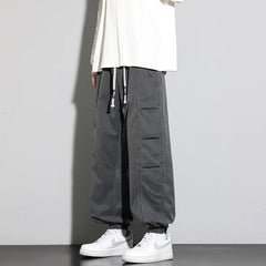 Casual men's Harem pants pants cargo pants American skinny men's pants Teenagers loose drawstr plus-size comfortable long pants