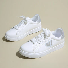 Shoes Female 2025 Brand PU Women's Vulcanize Shoes Hot Sale Women Sneakers Low Heel Lace Up Outdoor Walking Ladies Casual Shoes