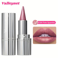 Metallic Lipstick Longlasting Glitter Lip Glaze Waterproof Moisturize Red Luminous liptint Shimmer Shiny Lipgloss Makeup