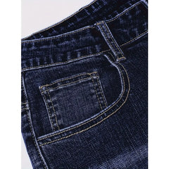 Men's Jeans Pant Break Hole Baggy Pants Y2k Man Clothing Embroidery Slim and Thin Elasticity Straight Trousers for Man Clothes