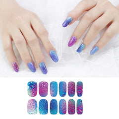 6 Sheets Vibrant Full Wrap Nail Polish Stickers Self-Adhesive Nail Decals for DIY Nail Art Manicure Designer Nail Art Stickers