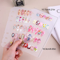 Nail Art Showcase Book, Large Capacity Nail Artwork Storage Book with Card Holder, DIY Simple Design Tools and Display Board