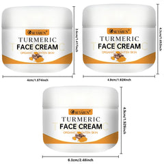 SUYARUN Turmeric Face Cream - Anti-Aging & Brightening, Oil-Free Moisturizer for Sensitive Skin, Organic Skincare with Vitamin E