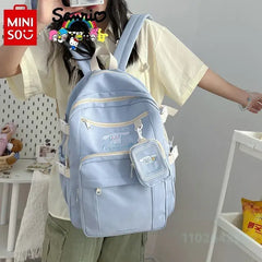 Women's Backpack Fashion High Quality Girls Multi Functional Backpack Solid Color Casual Large Capacity Student Backpack
