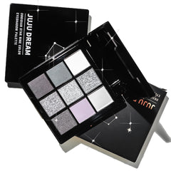 Nine-color eyeshadow palette Makeup Brush, gray-pink smoky makeup, matte pearlescent silkworm brightening makeup