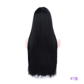 Synthetic Bone Straight Hair Wig Lace Scalp Part Wig Long Straight Synthetic Wigs Heat Resistant Brown Blonde Hair Wig for Women