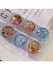 Nail Glitter Powder for Manicure, Feather, Opal, Aurora, Iridescent, Sparkling Flame, Flakes, Shiny Dust, Pigment,