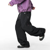 Men's Cargo Pants Summer Quick-Dry Waterproof Mountain Climbing Long Trousers with Side Zipper Pockets Elastic Waistband