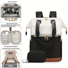 Fashionable women's two-color backpack, suitable for commuting, equipped with adjustable straps for travel and leisure