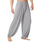 Men's Harem Pants Solid Color Yoga Pants Morning Exercise Tai Chi Pants Casual Wide Leg Pants Long Pants Harem Pants Male Slacks