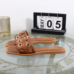 Women's slippers new summer wear casual hollow fashion Joker slippers square sandals light flat bottomed drag