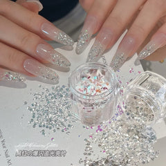 5g/Bottle Holographic Chunky Nail Glitter Light Chasing Iridescent Glitter Nail Art Sequins Sparkly Flash Gel Polish Paillettes