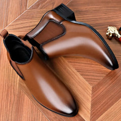 Brand Men Boots Fashion High Top Leather Boot Classic Business Dress Boots Casual Office Boots for Men Chelsea Boot Botas Hombre