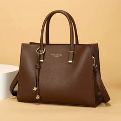 Womens Leather Tote Messenger Bag Large Capacity Style