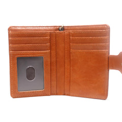 Fashion Leather Wallet For Women Retro Short Bifold Female Purse With Detachable Credit Card Holder Key Chain Zipper Coin Pocket