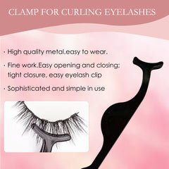 5 rows of 10 pairs of magnetic false eyelashes, 10-15mm, naturally thick and curled black eyelashes, with magnetic eyeliner