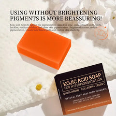 100g Kojic Acid Soap with Vitamin C,Turmeric, Retinol, Shea Butter, Vitamin E, Kojic Acid for Clean and Nourish The Skins