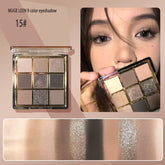 9 Colors Eyeshadow Palette Earth-toned Pearl Matte Shimmer Eye Shadow Shiny Sequins Eye Contouring Pigments Metallic Eyes Makeup