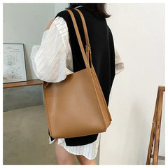 Womens Leather Tote Shopper Bag Large Capacity Style