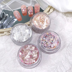 Galaxy Nail Glitter Powder Chunky Flake Stars Pearls Nail Art Decor UV Gel Polish Sparkle Dust for Nail Salon DIY Art Decoration