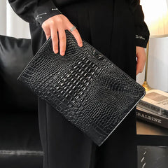 Luxury Crocodile PU Leather Men's Clutches Bag Fashion Men Women Clutches Handbags Casual Business Envelope Bag Clutch IPAD Bags