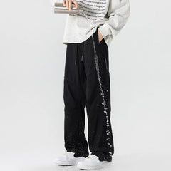 Men's Cargo Pants Summer Quick-Dry Waterproof Mountain Climbing Long Trousers with Side Zipper Pockets Elastic Waistband
