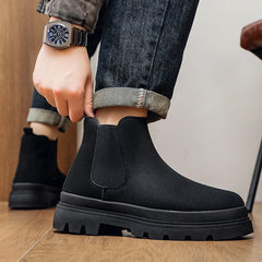 2025 High Quality Men‘s Booties Platform Ankle Chelsea Boots for Man Luxury Designer Shoes for Men Flat Heel Warm Casual Elegant