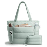 Lightweight Puffy Tote Bag for Women Compartments