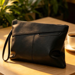 Business Clutches Men Handbag Luxury Large Capacity Men's Clutch Bags Soft Leather Envelope Clutch Male Purse Wrist Hand Bag