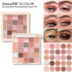 25 Color Matte Pear Eyeshadow Palette Soft Silky Rich Colors Easy Blend Long Lasting Multi Tone Makeup