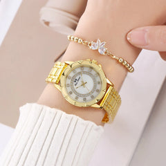 Women's Quartz Watch, Round Dial, Alloy Body, Elegant Design, Suitable for Parties and Daily Wear
