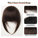 Natural Black Remy Human Hair Bangs Fringe Straight Human Hair Blunt Bangs for Women Hair Extension Human Hair Air Bangs Pieces