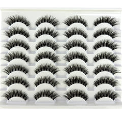 14 pair False Eyelashes handmade Transparent Stem Soft Cross Natural Long Eye Lashes Daily Makeup Tools Art Thick Fake Eyelashe