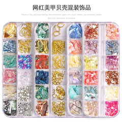 Nail Art Aurora Shell Flakes Abalone Nails Charms 3D Irregular Slice Shell Stone Sequins Nail Art Decoration Manicure Accessory