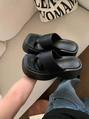 Women’s Platform Beach Slippers Stylish Square Toe