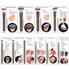 10pcs Professional Makeup Brush Set,Powder,Blusher,Foundation Brush,Highlight,Eye Shadow,Lip Brushes Beauty Make Up Tools