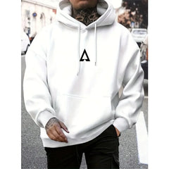 Men's fashion letter A printed hoodie - oversized casual streetwear autumn/winter sportswear hip-hop style hooded pullover